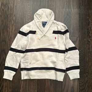 Polo by Ralph Lauren boys size 5 stripe pullover with button collar